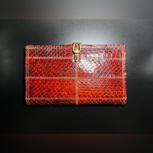 Red Snakeskin Clutch